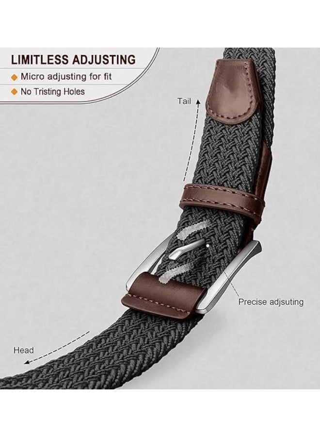 ChicAbode Stretch Belt for Mens Woven Braided Web Belt, 3.5cm Width for Golf Casual Pants Shirts Jeans - Image 3